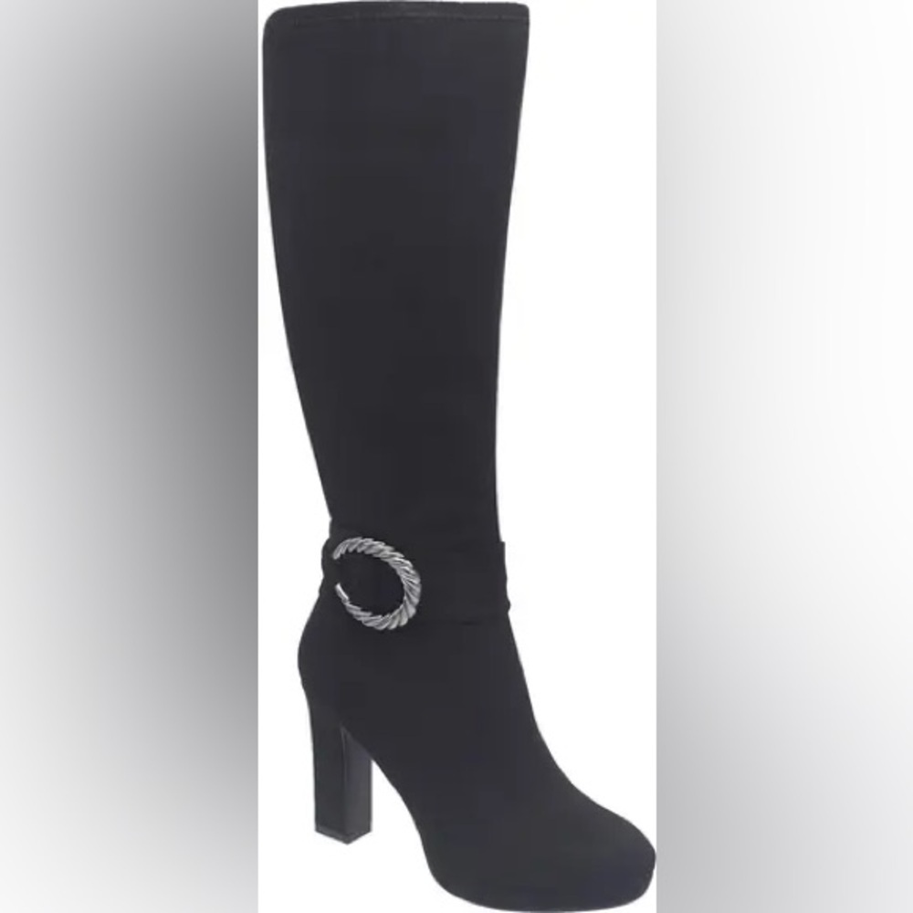 Impo Ovidia Stretch Platform Wide Calf Tall Boot with Silver Accent, 9.5 Wide